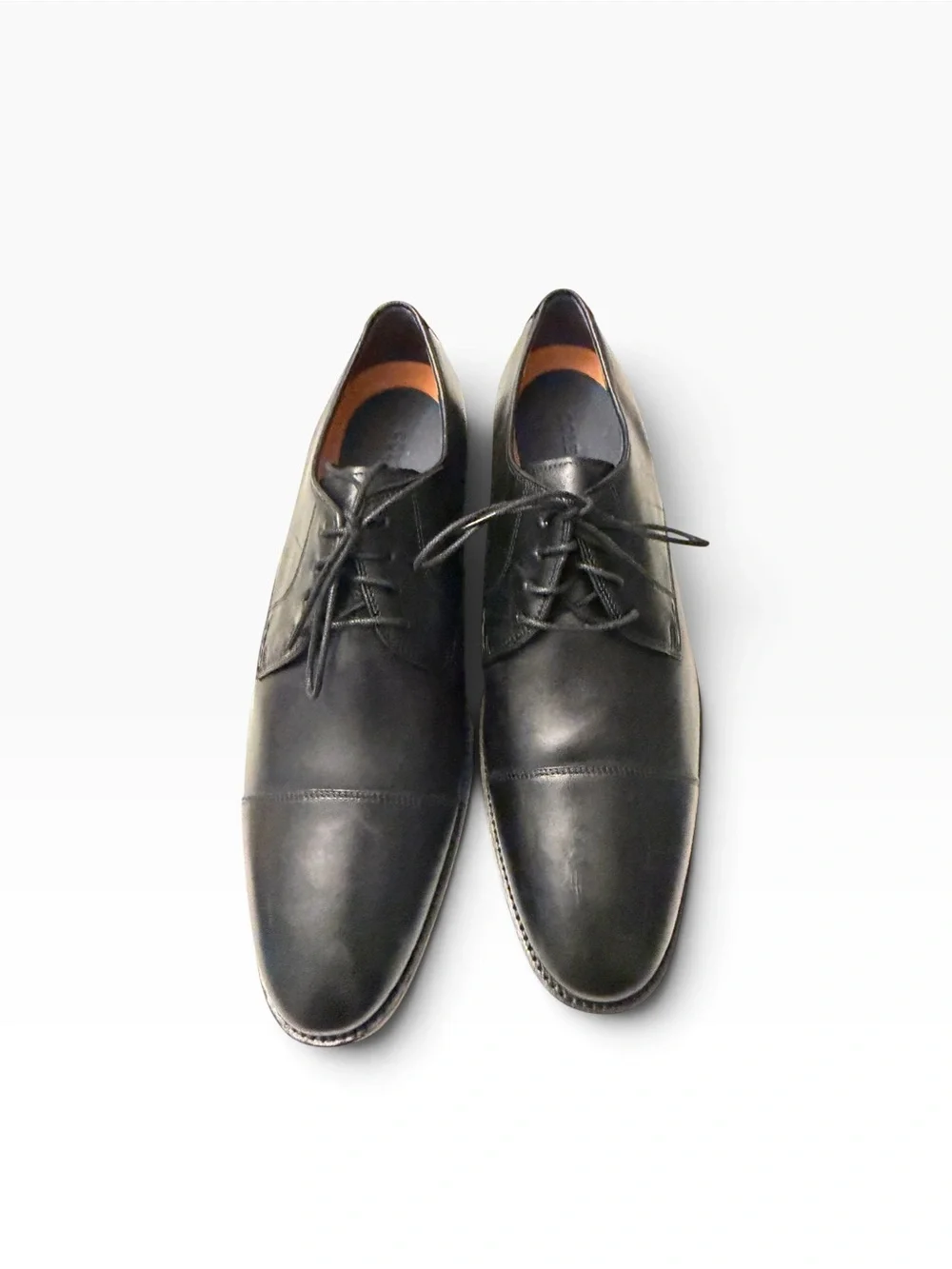 Cole Haan Black Leather Cap-Toe Derby Shoes, like new, SZ12